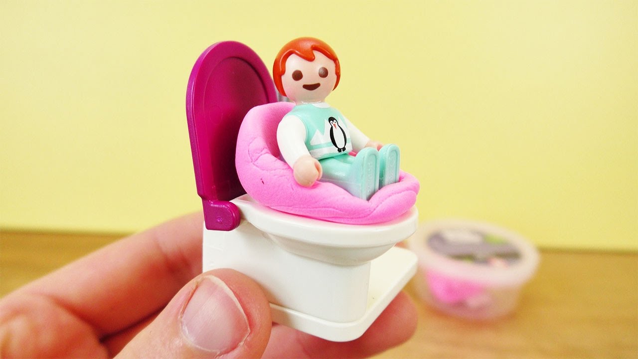 PLAYMOBIL EMMA VOGEL TOILETTEN SITZ selber machen aus Silk Clay | Puppen Möbel basteln