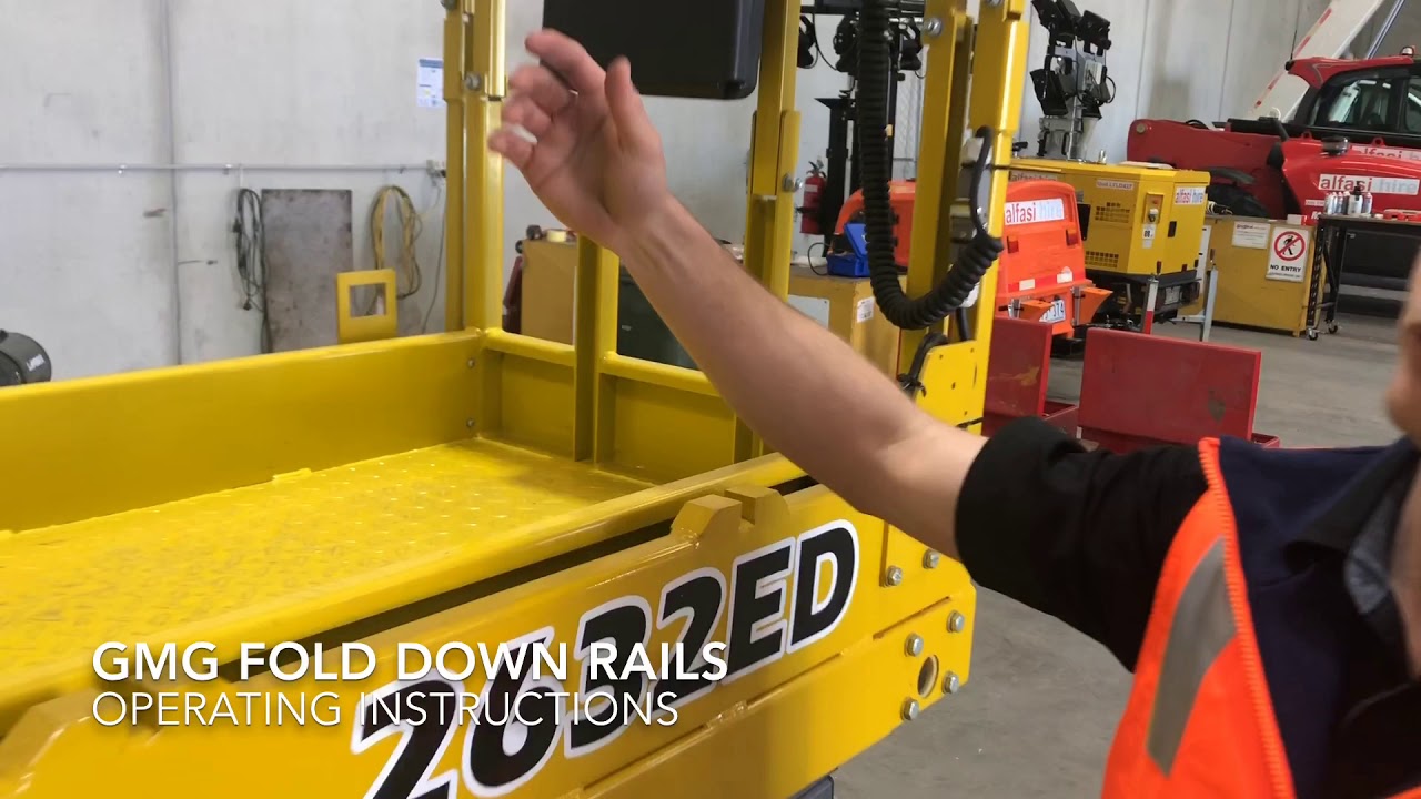 GMG ED slab Scissor Lifts - Folding down rails