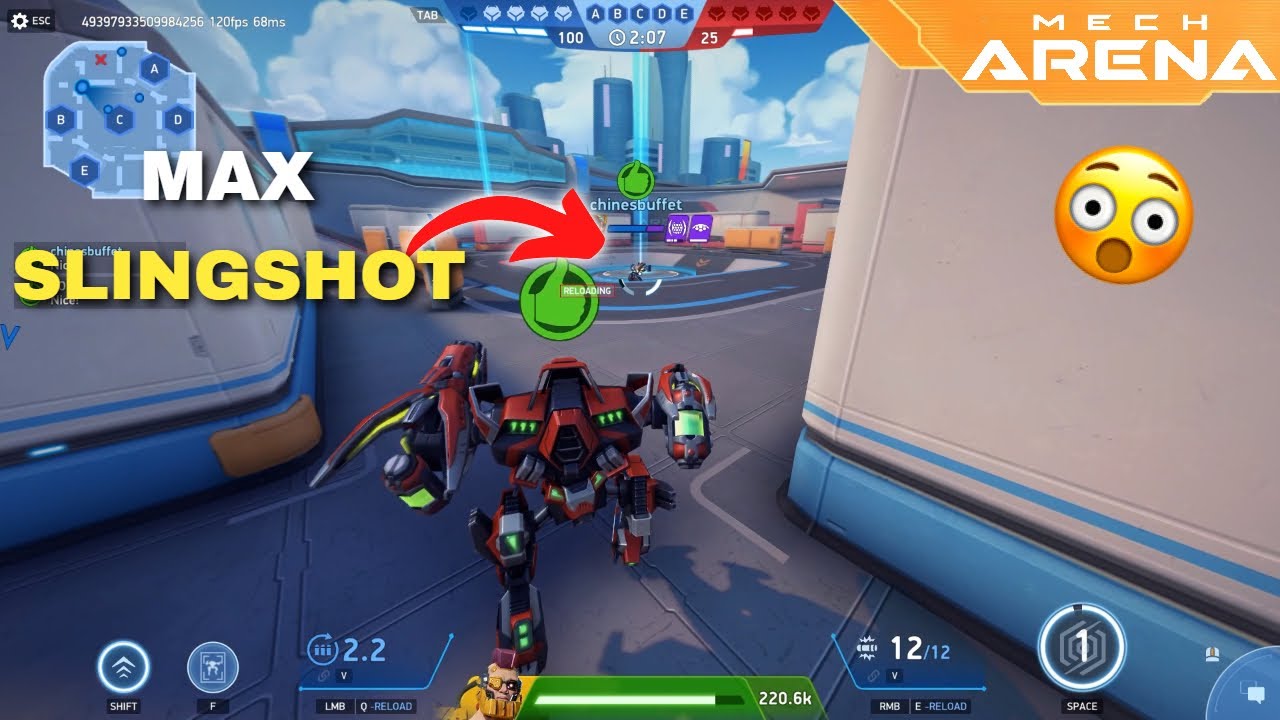 Teammate was using Max Slingshot helix 12 | Mech Arena