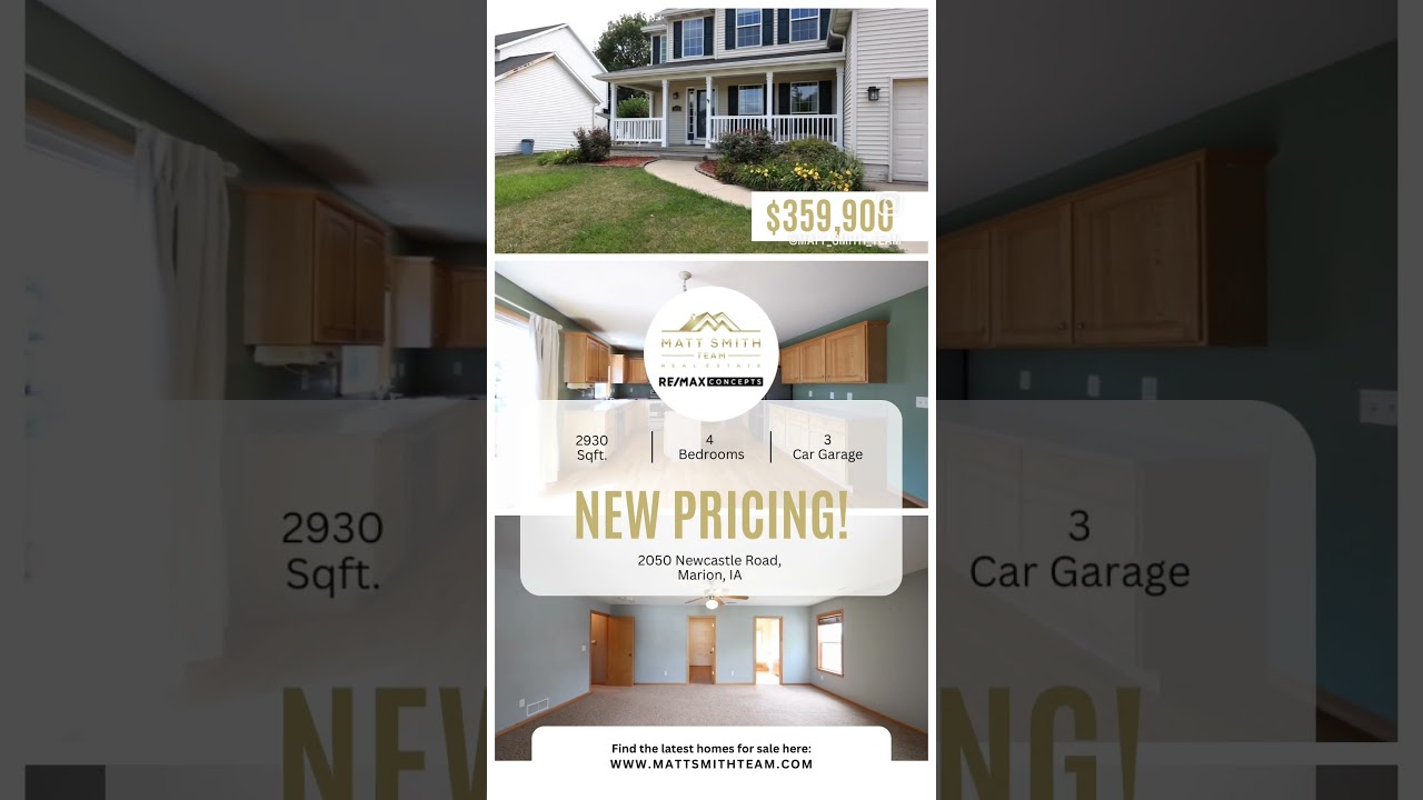 2050 Newcastle Road, Marion, IA 52302 just got even more irresistible! Now with an improved price!