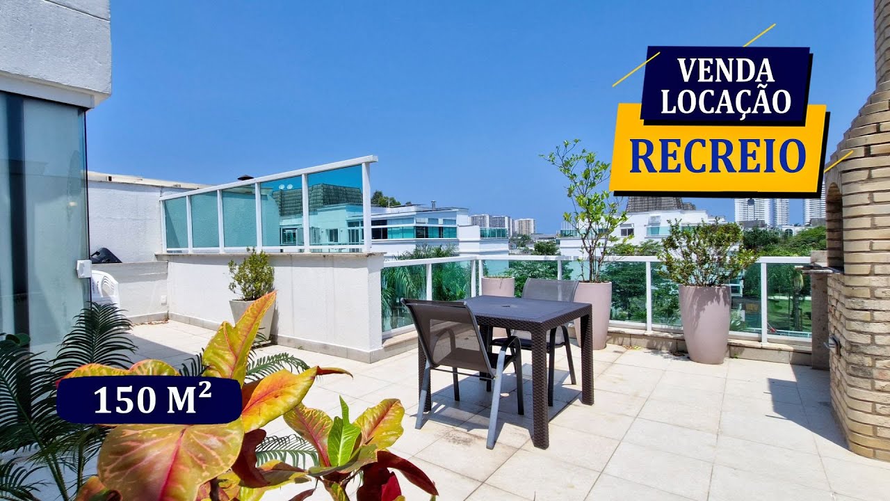 RECREIO CONDOMÍNIO BARRA VILLAGE 150M² LUXUOSA COBERTURA MOBILIADA 2 SUÍTES 2 VAGAS LAZER COMPLETO