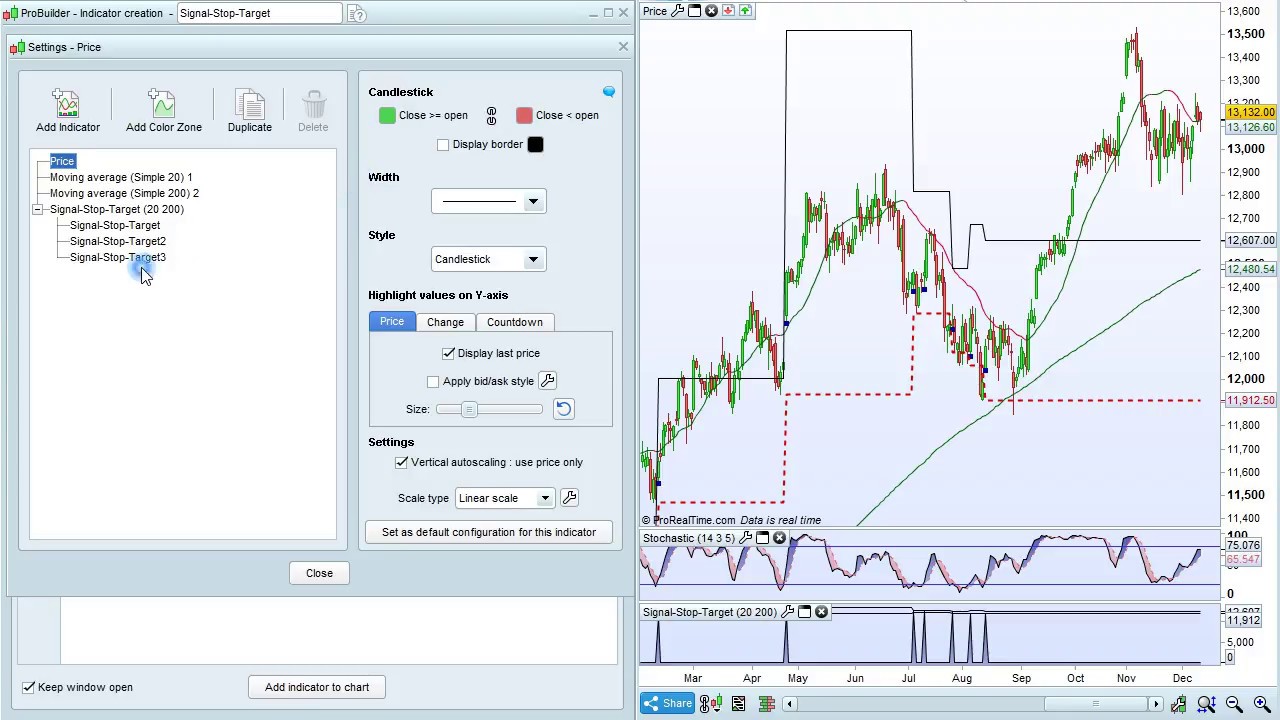 Example program 2 - Trading system with target and stop