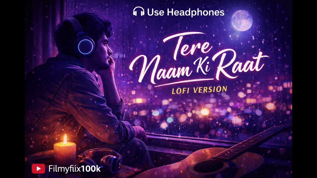 Raat, barish aur tere naam ki yaadein… 🌧️🌙Dil ko sukoon dene wala yeh Tere Naam Ki Raat – Lofi Ver