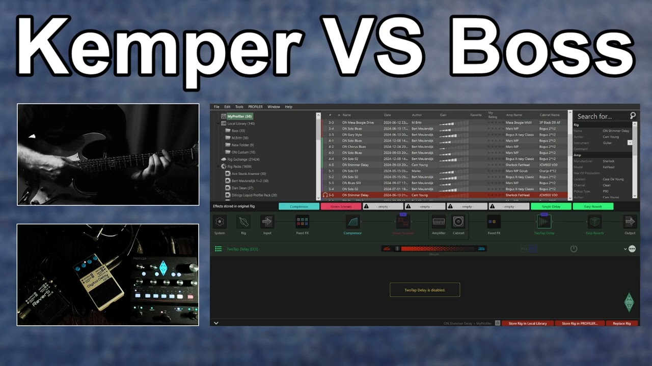 Kemper VS Boss | Reverb + Delay  Compare