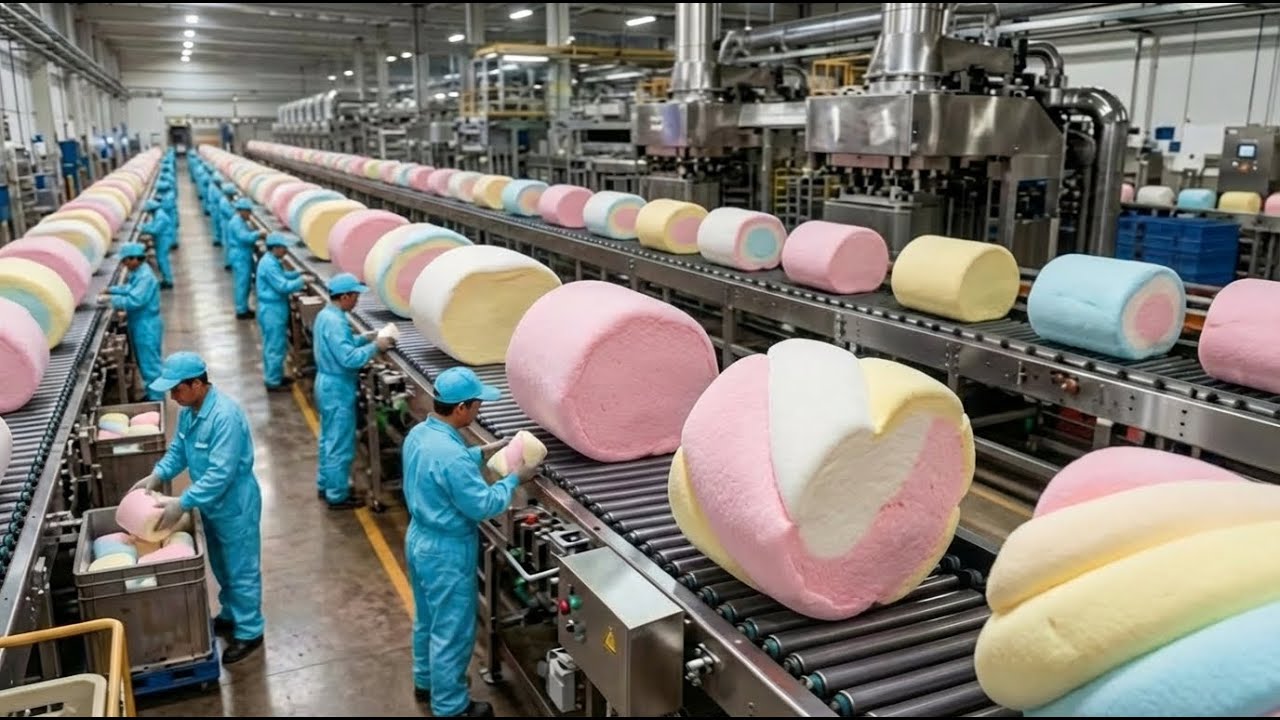 Inside a Marshmallow Factory | Candy Manufacturing | Factory Frenzy