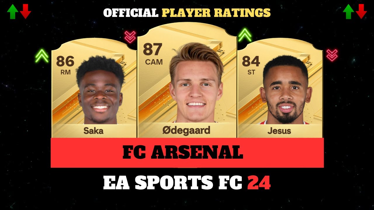 EA SPORTS FC 24 (FIFA 24) - FC ARSENAL OFFICIAL PLAYER RATINGS 😱🔥 - ft. Odegaard, Saka, Havertz&hellip;