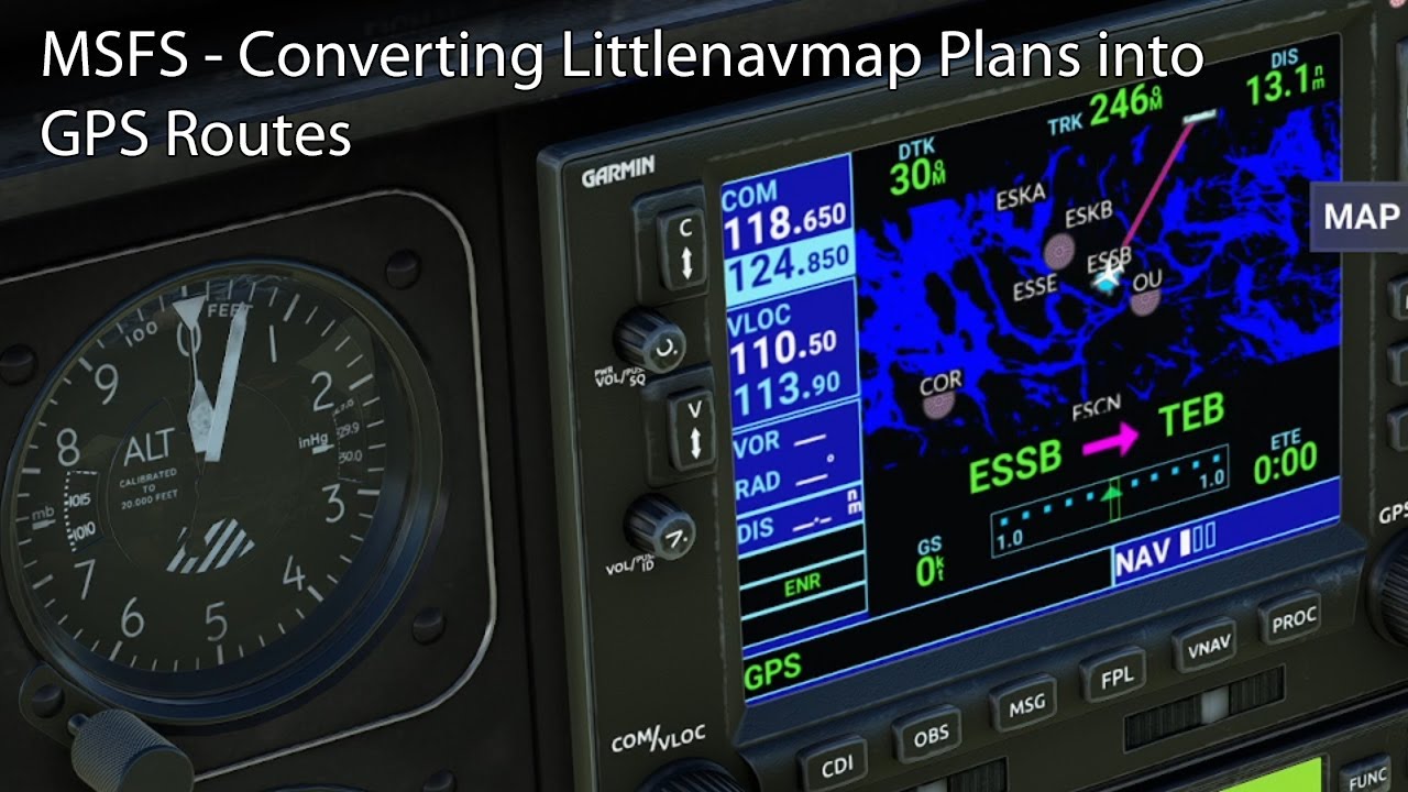 MSFS — преобразование планов Littlenavmap в маршруты GPS