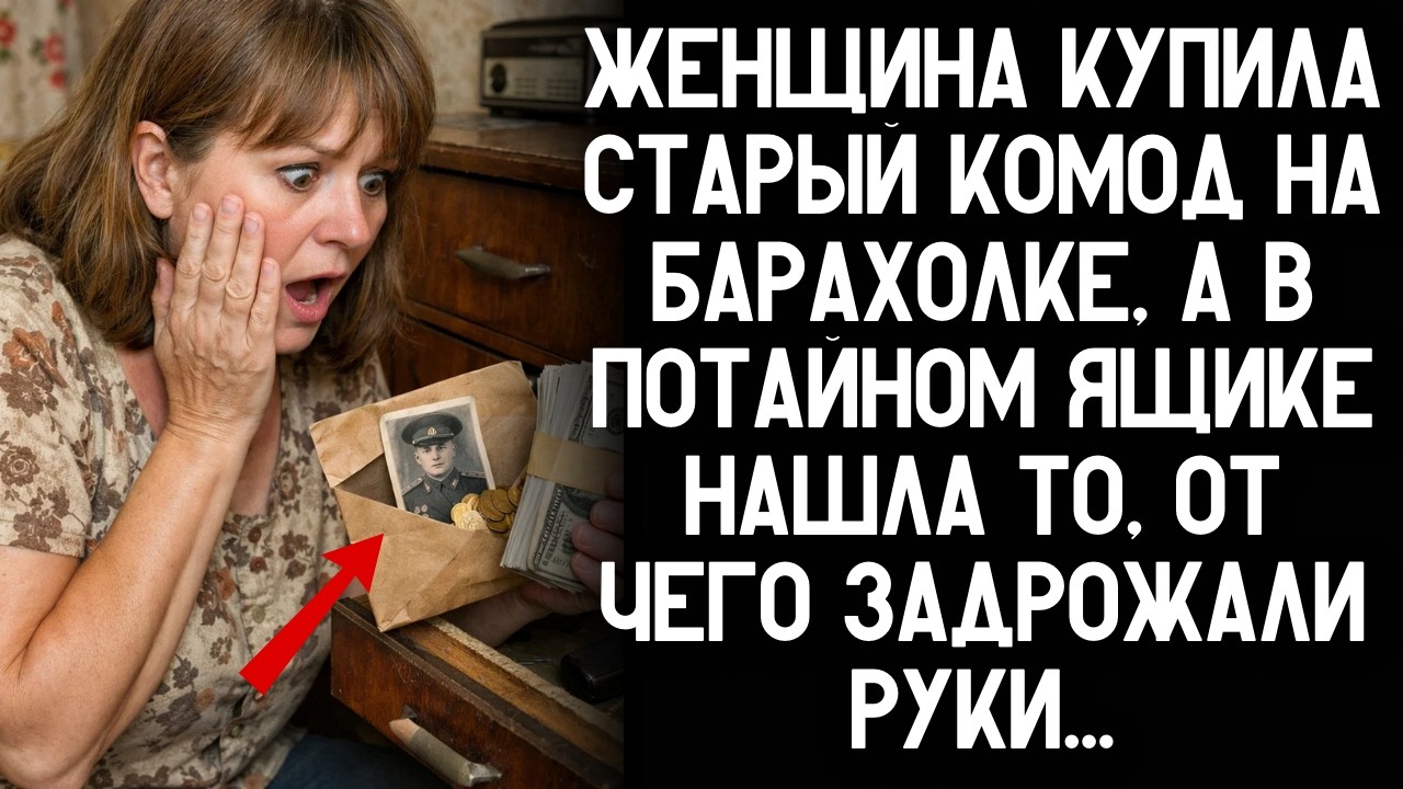 Женщина купила старый комод на барахолке, а в потайном ящике нашла то, от чего задрожали руки…