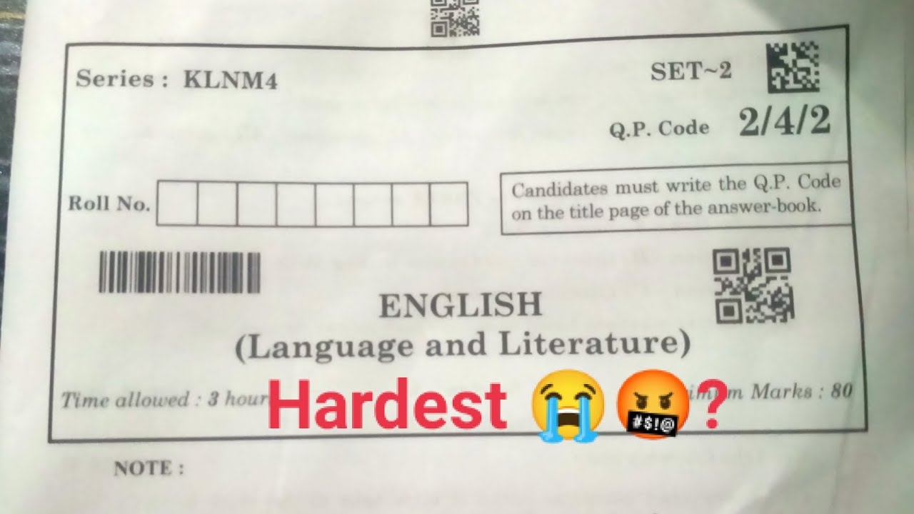 Hardest Paper of ENGLISH ever? 🤬😭🤧 