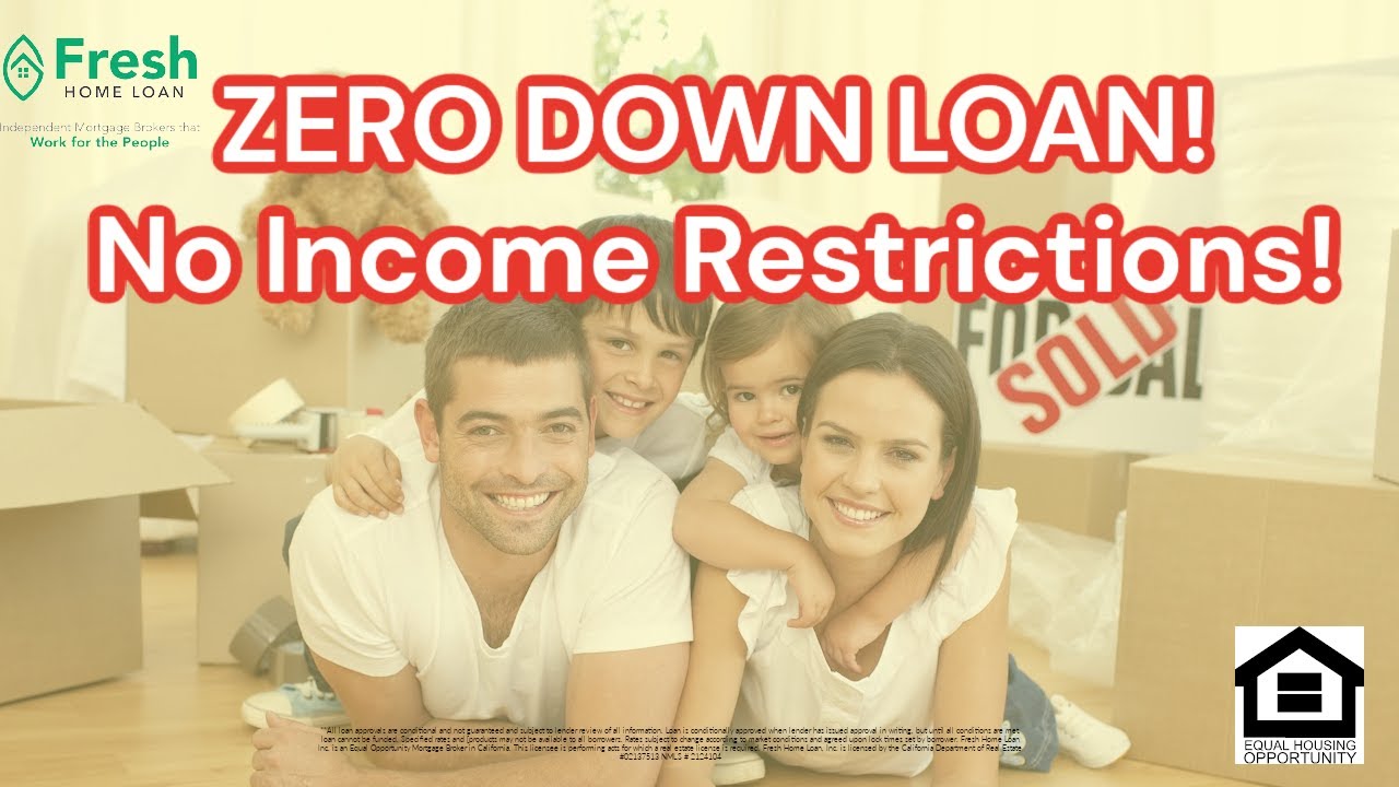 ZERO DOWN FINANCING WITH NO INCOME RESTRICTIONS!