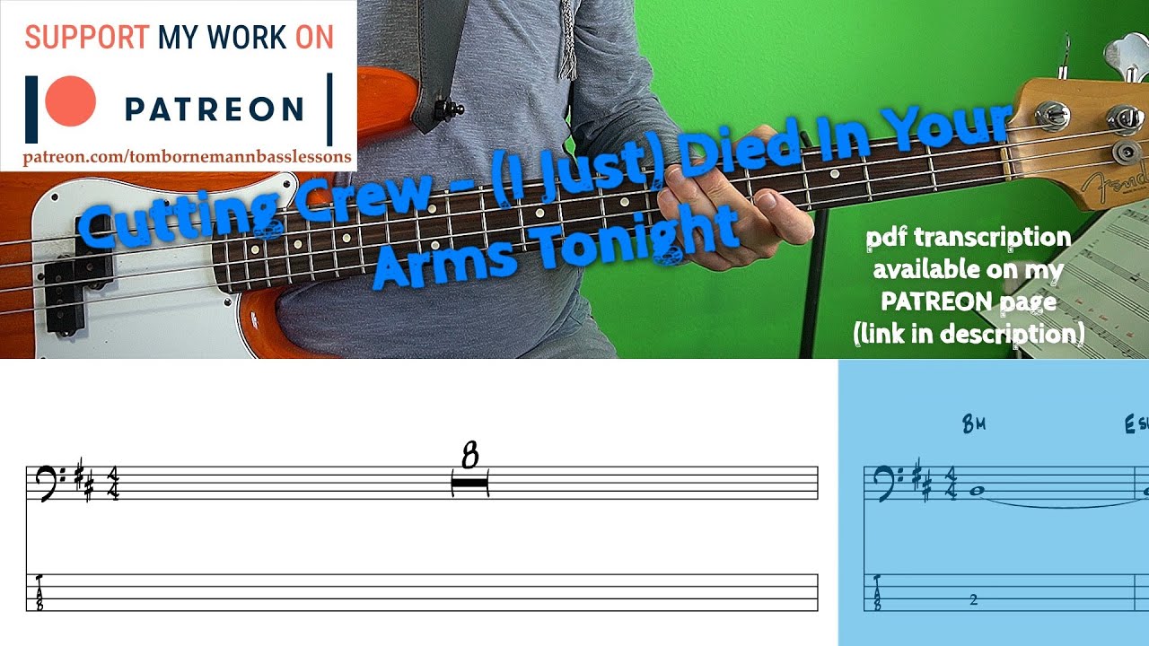 Cutting Crew- (I Just) Died In Your Arms (Bass cover with tabs)