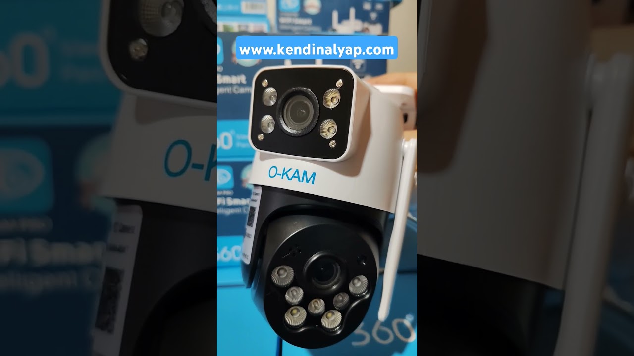 Dış mekan uyumlu dual lens wifi ip kamera okam pro uygulama kendinalyap k&uuml;&ccedil;&uuml;k boyutlu