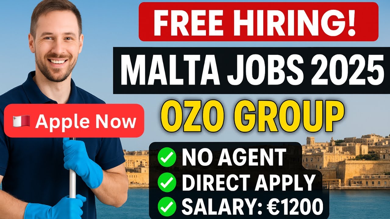 Malta Job 2025 | OZO Group FREE Hiring | No Agent | Apply Direct Now! 🇲🇹🔥 