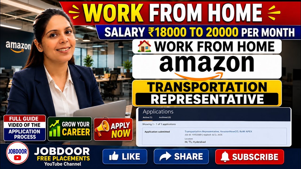 ₹20,000 Salary Amazon Work From Home Job 2026! Freshers can apply | Amazon Remote Jobs How to Apply?
