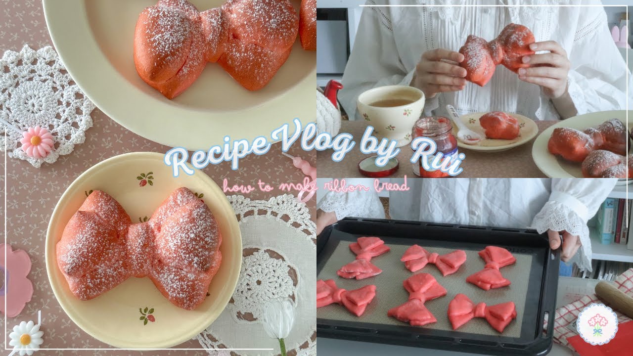 【Recipe Vlog】リボンパン作り🎀