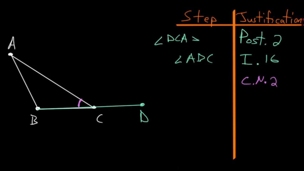 Euclid's Elements Book 1: Proposition 17, Angles In A Triangle