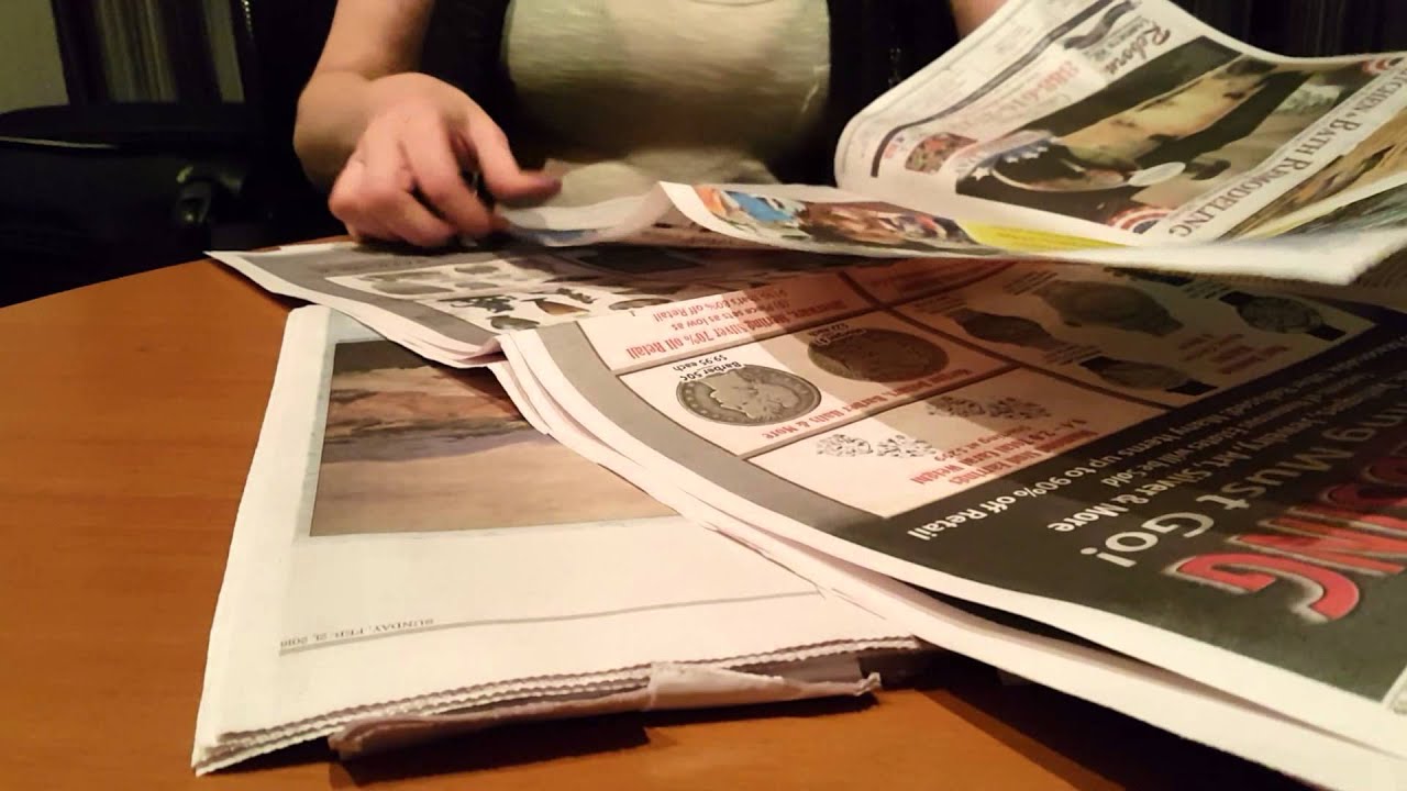 ASMR- Sunday (and Saturday) Newspaper page turning-reading -Silent-no talking