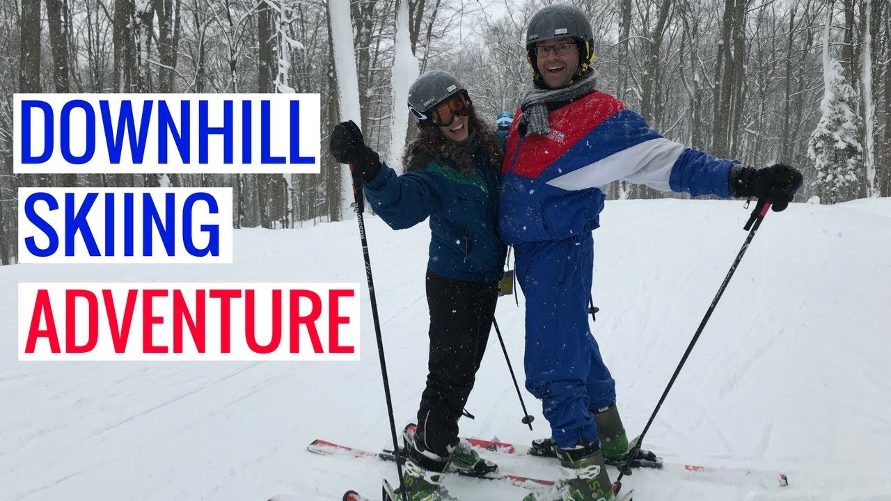 SHARON AND JASON GO DOWNHILL SKIING
