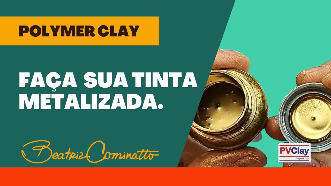 Tutorial - Faça a sua própria tinta metalizada a álcool para o polymer clay.