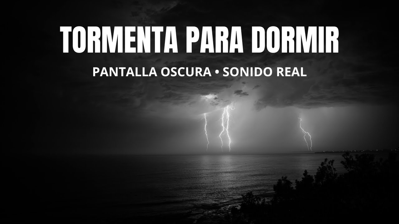 Sonidos de Truenos Fuertes y Lluvia para Dormir al Instante | Pantalla Oscura (1 Hora)