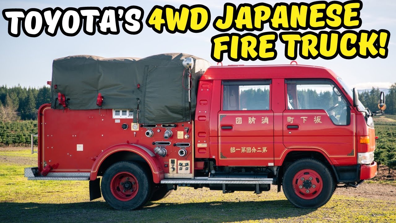 A 1995 Toyota Dyna Double Cab Fire Truck from Japan. 4x4. Diesel with only 5,500 Miles!