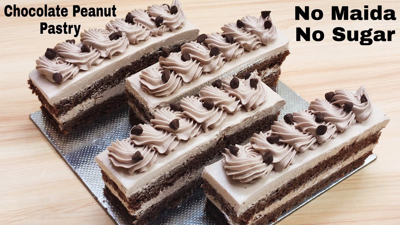 Chocolate Peanut butter Pastry Without Sugar, Maida, Egg, Oven | चॉकलेट पिनट पेस्ट्री बनाए बिना चीनी