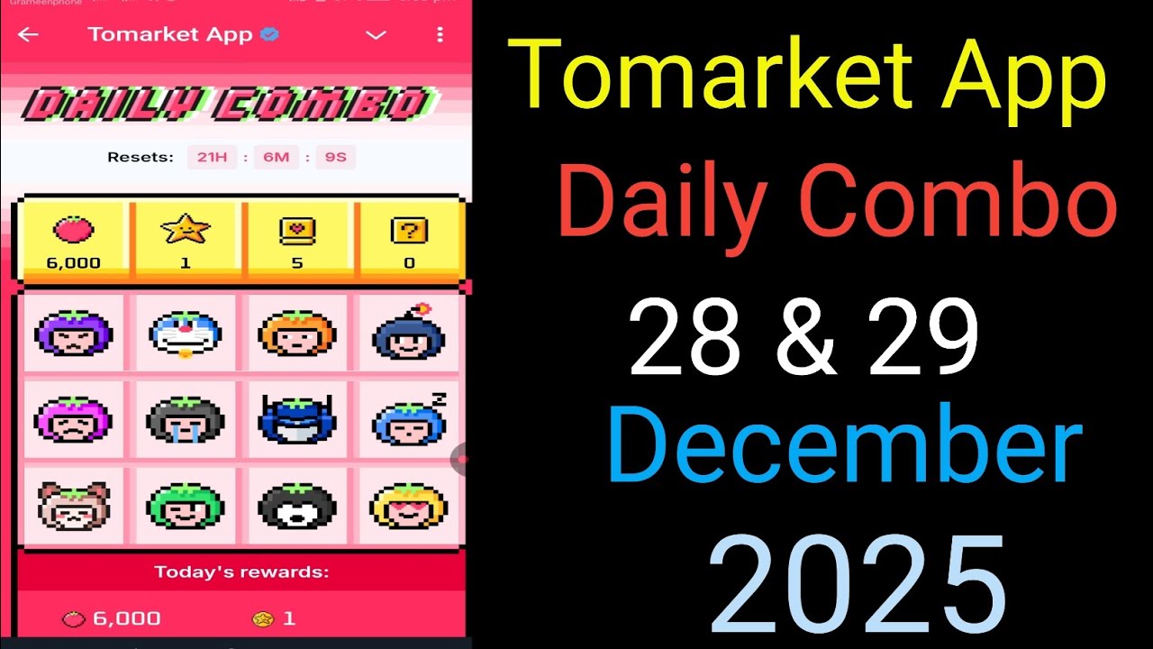 TOMARKET New Update Today |  28 & 29 Tomarket Combo Today | New Update To Market |