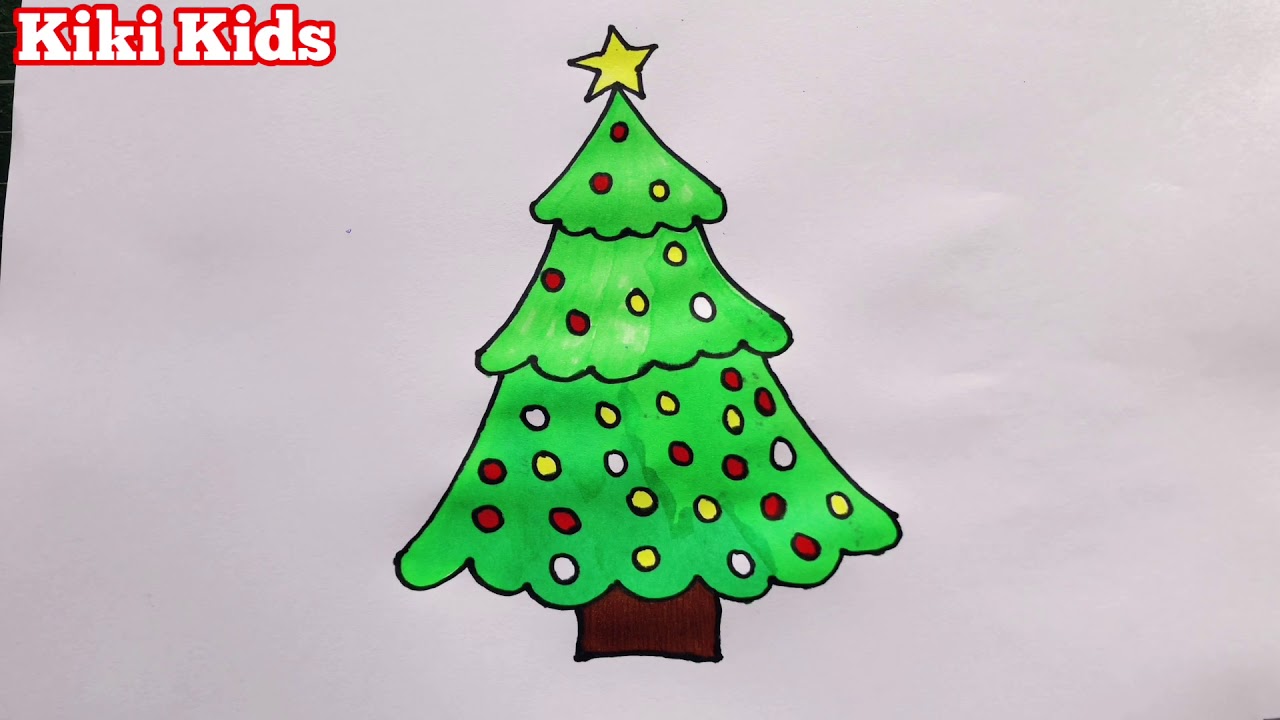 How to draw the Christmas Tree easy | Kuinka piirt&auml;&auml; joulukuusi helposti | Kiki Kids