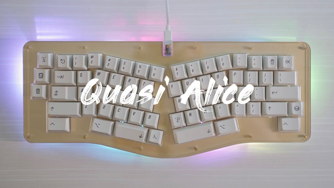 Quasi Alice Build & Typing Sounds (Marshmallow Switches, EPBT Extended 2048 Keycaps)