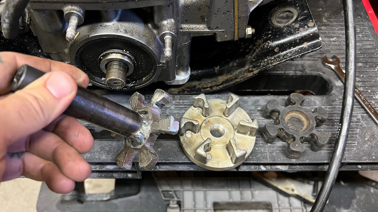 Removing engine coupler Kawasaki JetSki homemade tool! Engine PTO removal