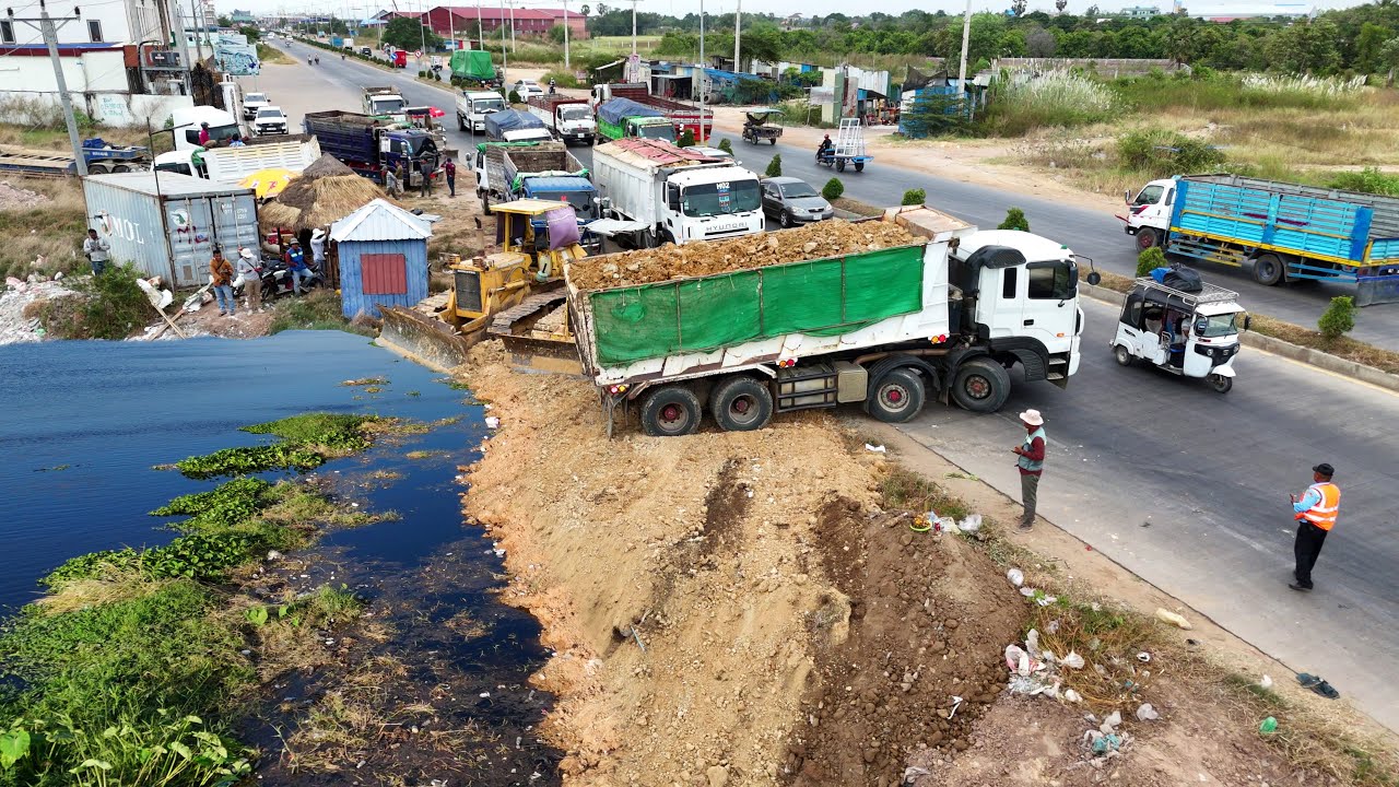 New Landfill Construction Took Over We’re Making Big Move! By Dump Truck 25.5Ton& Bulldozer D58E,Mix