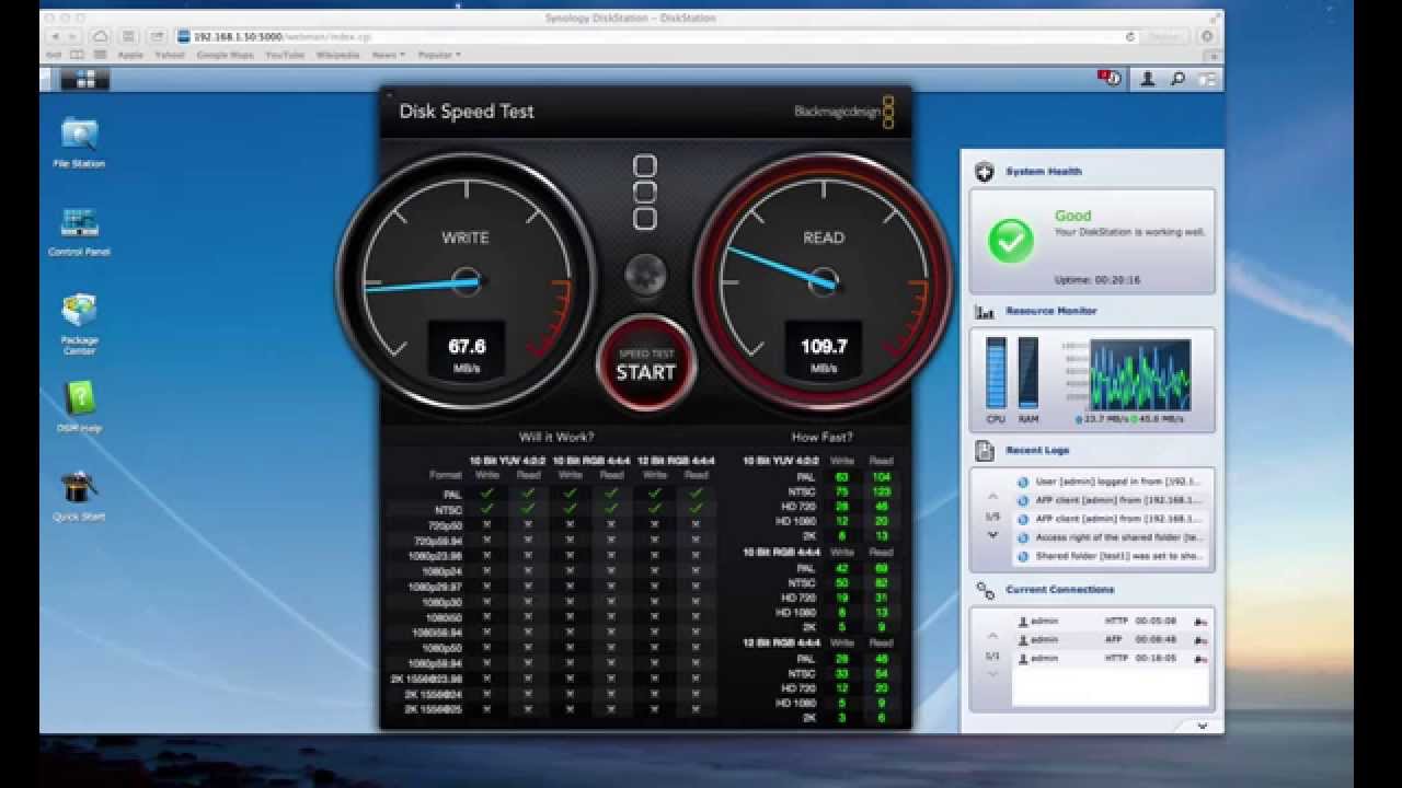 Synology DS413 with 5G Bolck Speed Test