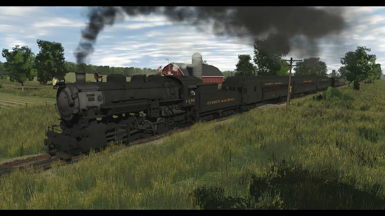 A steam tourist train running in Trainz 22