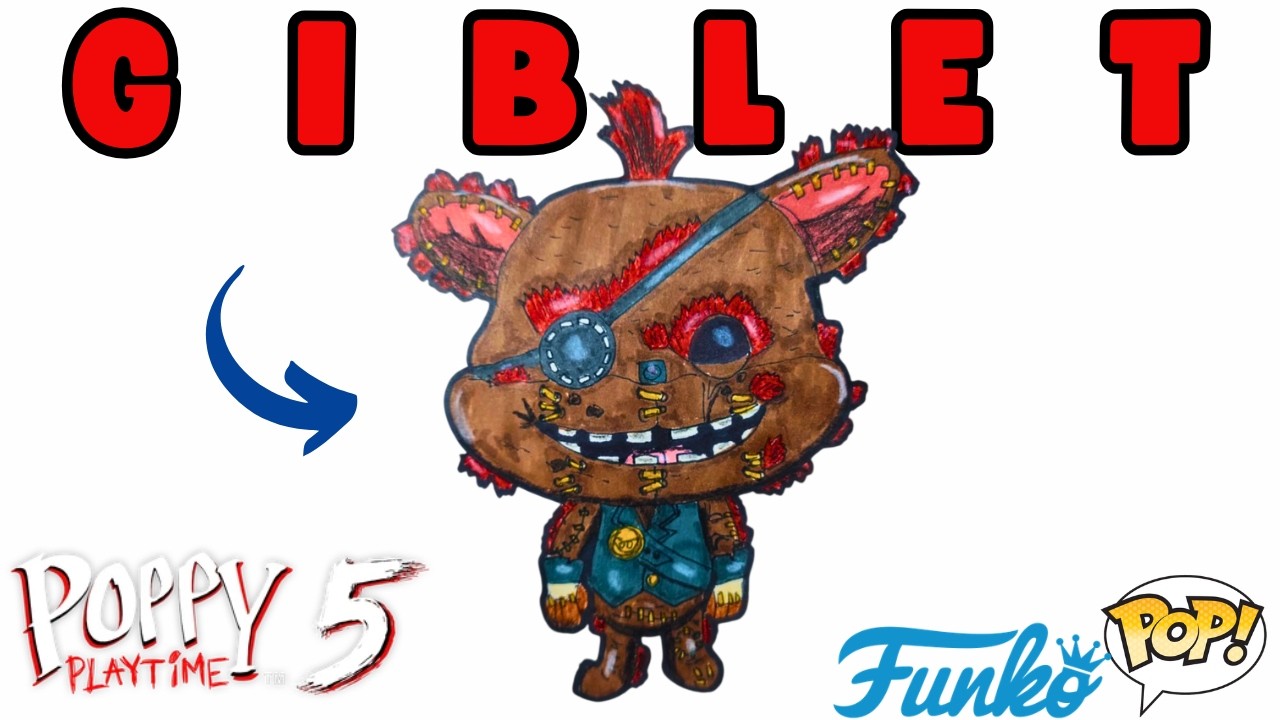 Como DIBUJAR a GIBLET Funko Pop de POPPY PLAYTIME 5 / How to DRAW GIBLET from POPPY PLAYTIME 5