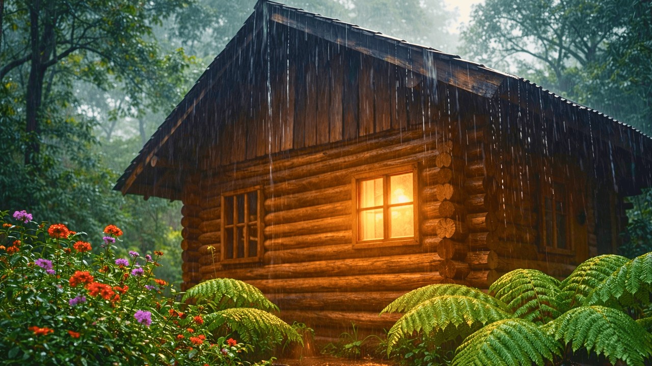 Som de Chuva Relaxante para Relaxar em 5 Minutos | Barulho de Chuva no Telhado para Paz Interior