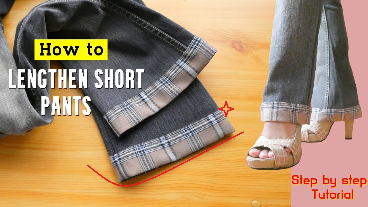 DIY:How to lengthen short pants or jeans easy tutorial | Quick way to Extend short denim pants #diy