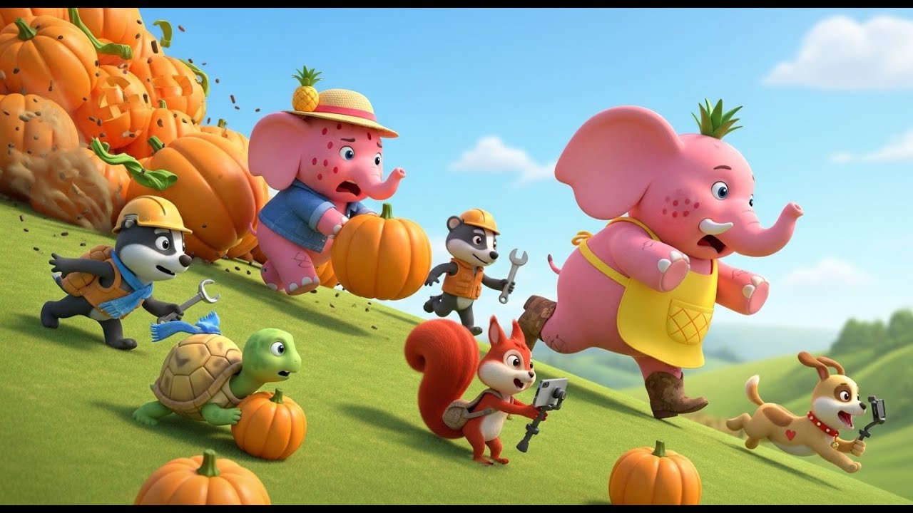 Real Farm Elephant 💛¡SWEETIE EMPUJA TODAS LAS CALABAZAS COLINA ABAJO! 🎃💥