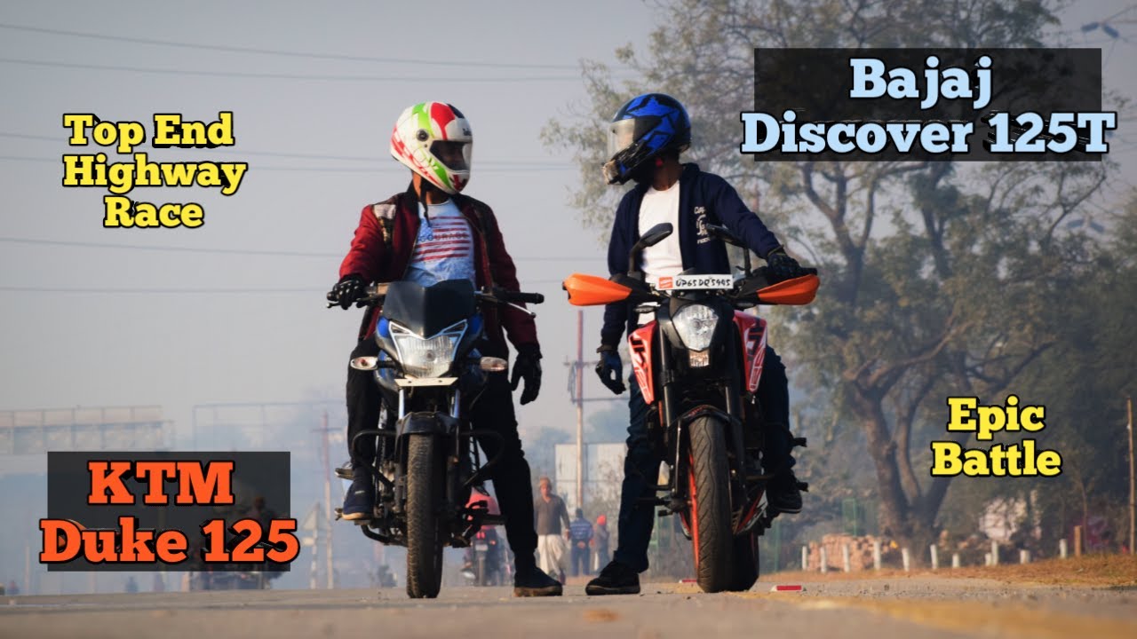 KTM Duke 125 Vs Bajaj Discover 125T | Top End Test | Drag Race | Shocking Results | UP65 Racers