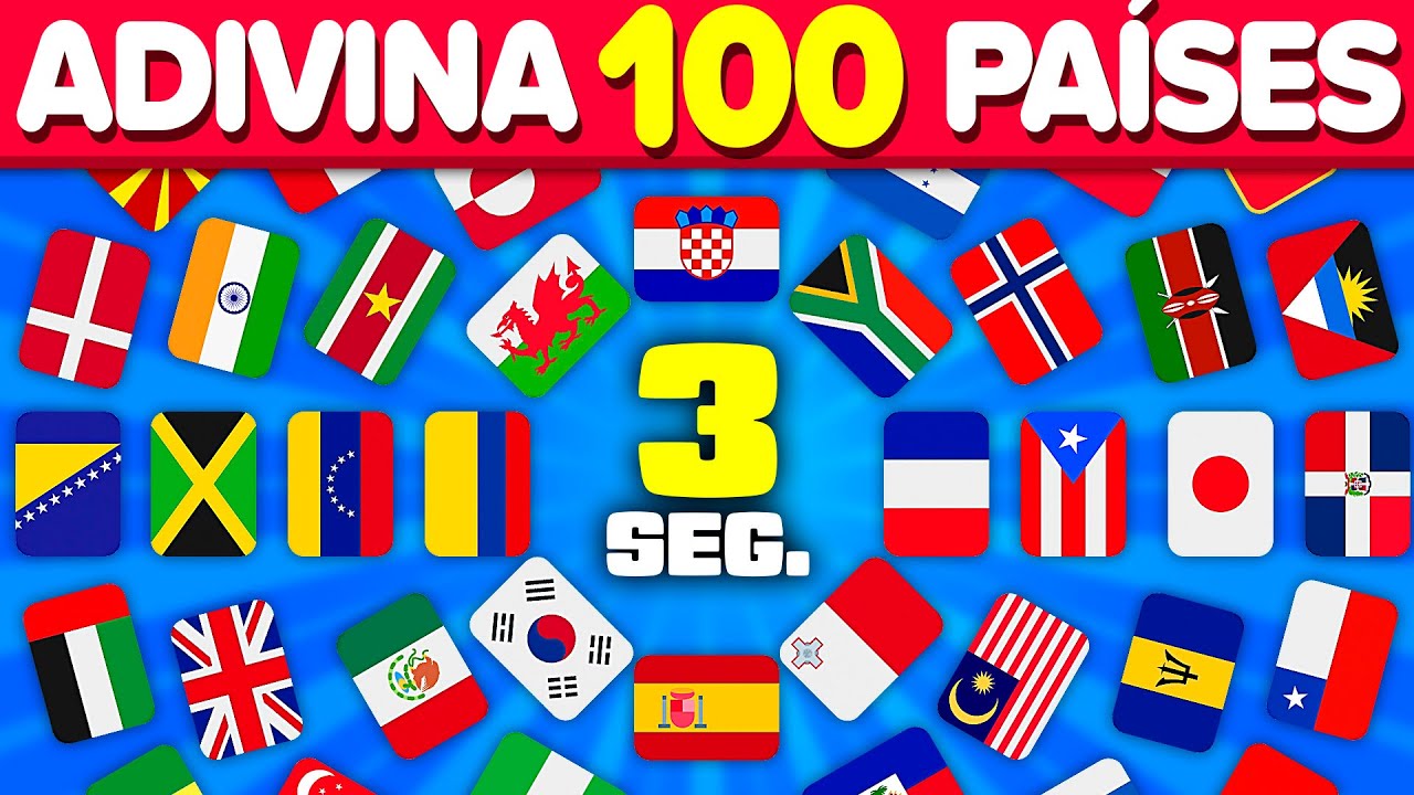 Adivina 100 Banderas en 3 Segundos ⏰🌎🇲🇽 | Play Quiz de Países