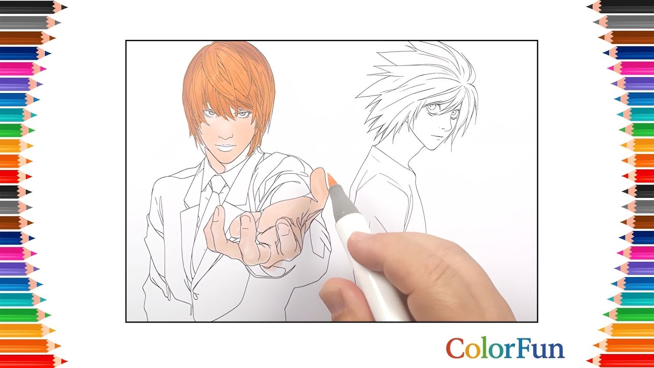 Death Note Characters Coloring - Light vs L | Satisfying Art