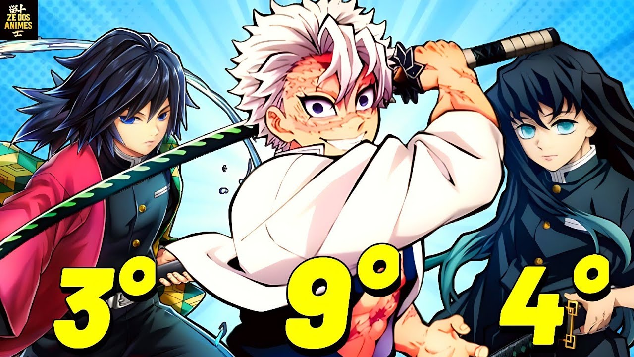 TODOS OS 9 HASHIRAS DE DEMON SLAYER DO MAIS FRACO AO MAIS FORTE (com e sem marca do caçador)