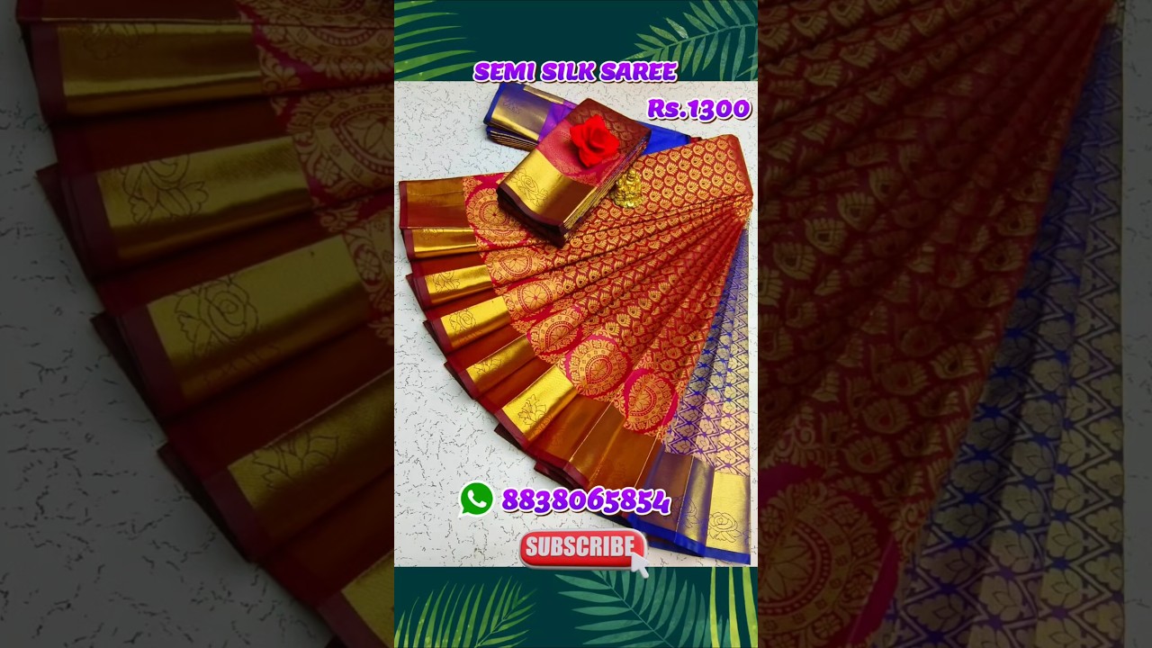 WEDDING SEMI SILK SAREES BOOKING 8838065854 #shorts #silksaree #trending #semisilk #silk #fashion