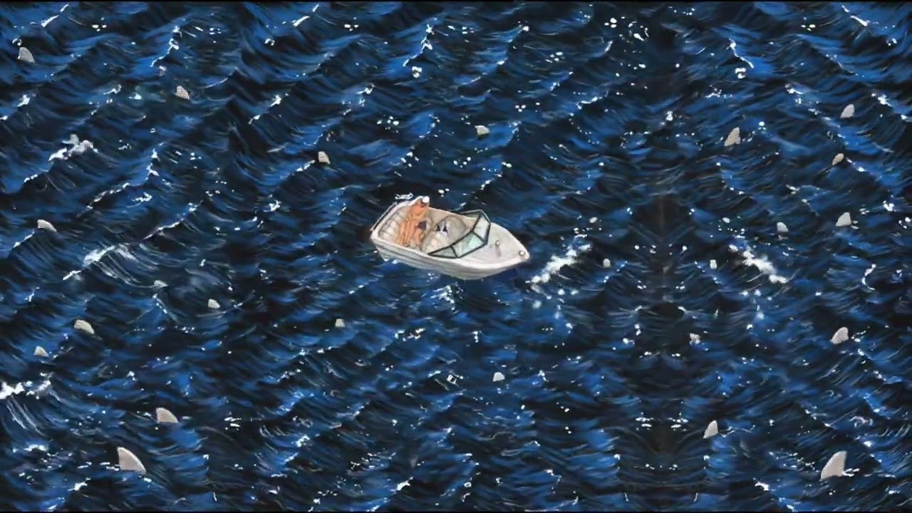 Frame TV Art: Romantic Boat Adrift on Ocean Waves in 4K