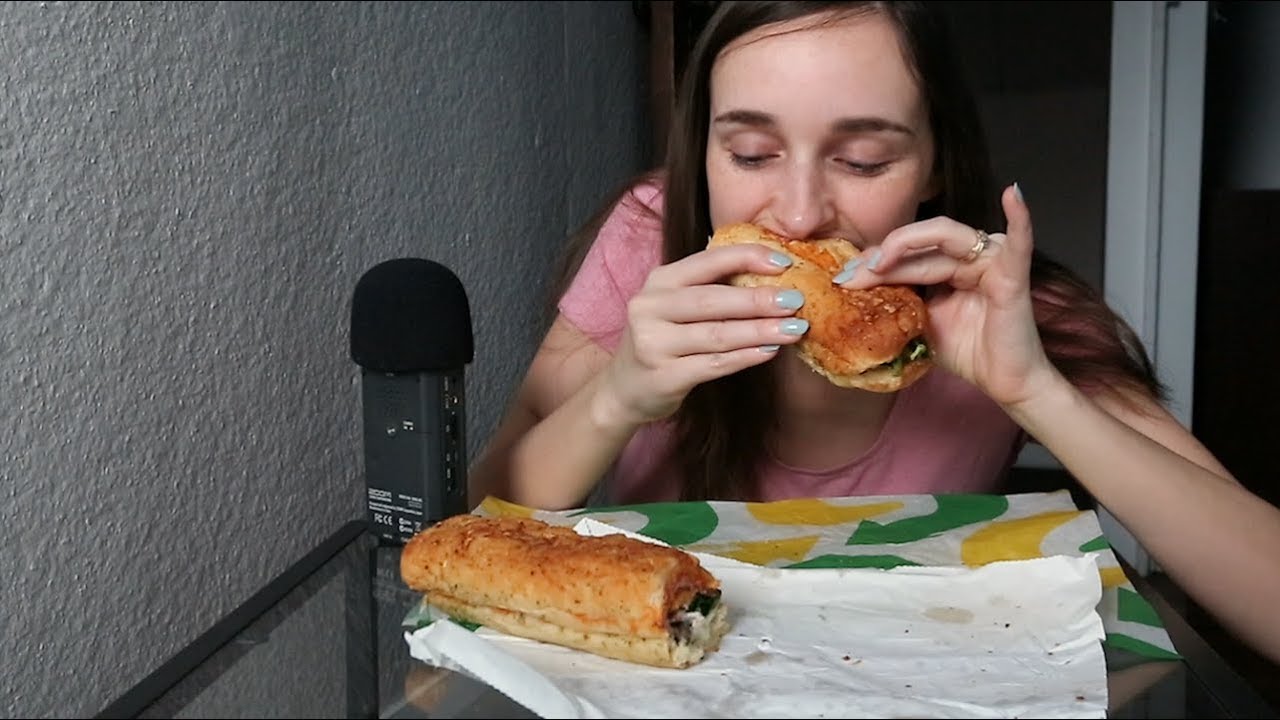 Subway Sandwich Eating Sounds/Whispering - Quiet NomnomNom ASMR