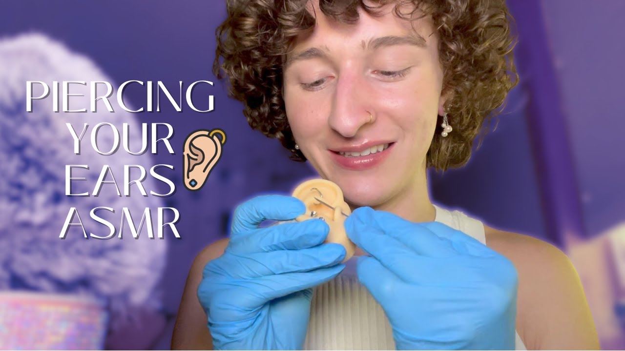 ASMR PIERCING YOUR EARS ROLEPLAY (DOUBLES, ROOK, AND TRAGUS PIERCING)👂💤 *fake ear*