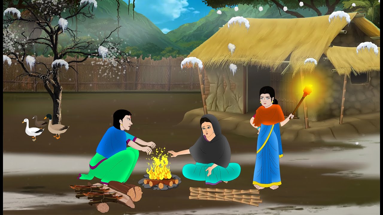 ठंड में तीन जुगाड़ू बहनें | Hindi Story | Hindi Kahaniya | Moral Stories | cartoon story
