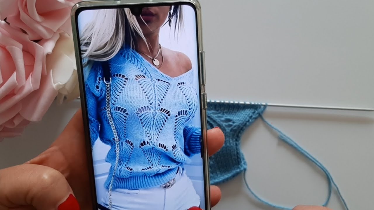 Motivo foglia (Aliexpress) ai ferri n°64 / Leaf knit stitch/ punto ojas a dos agujas