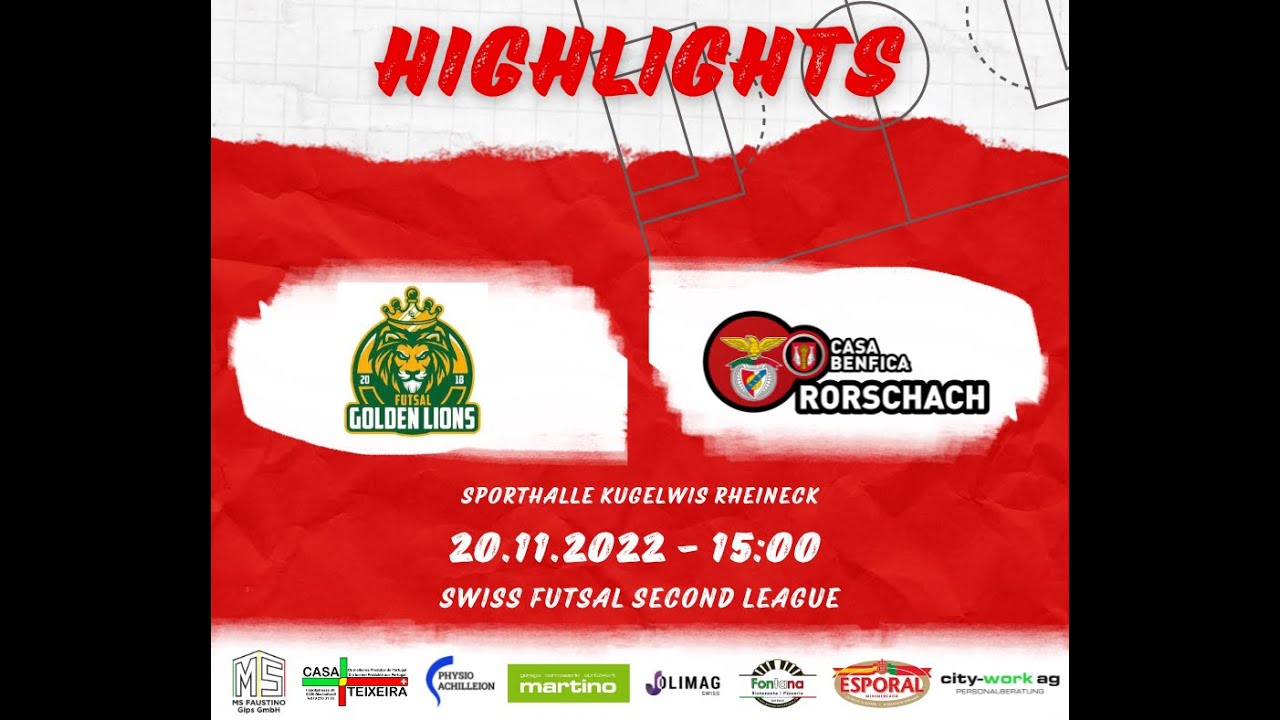 HIGHLIGHTS - Futsal Golden Lions vs Futsal Benfica Rorschach