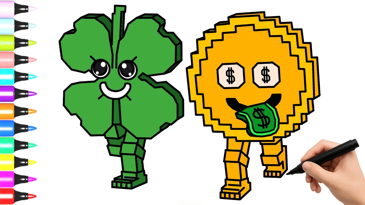 COMO DIBUJAR A FORTUNU AND COINURU!   STEAL A BRAINROT ROBLOX