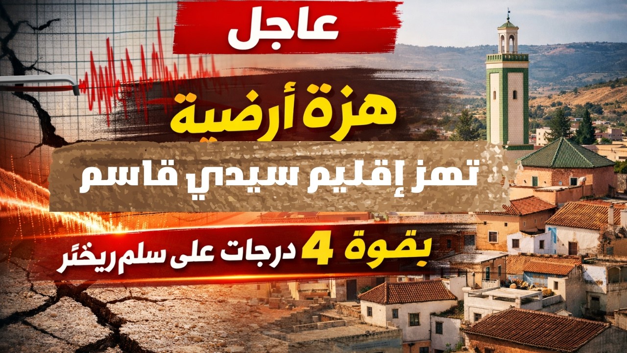 عاجل: هزة أرضية بقوة 4 درجات تهز بإقليم سيدي قاسم والمناطق المجاورة